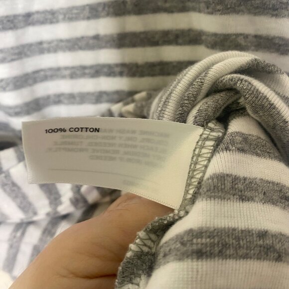 Duluth Tunic Top Womens IX Striped Gray White Cotton Comfy - Picture 8 of 12